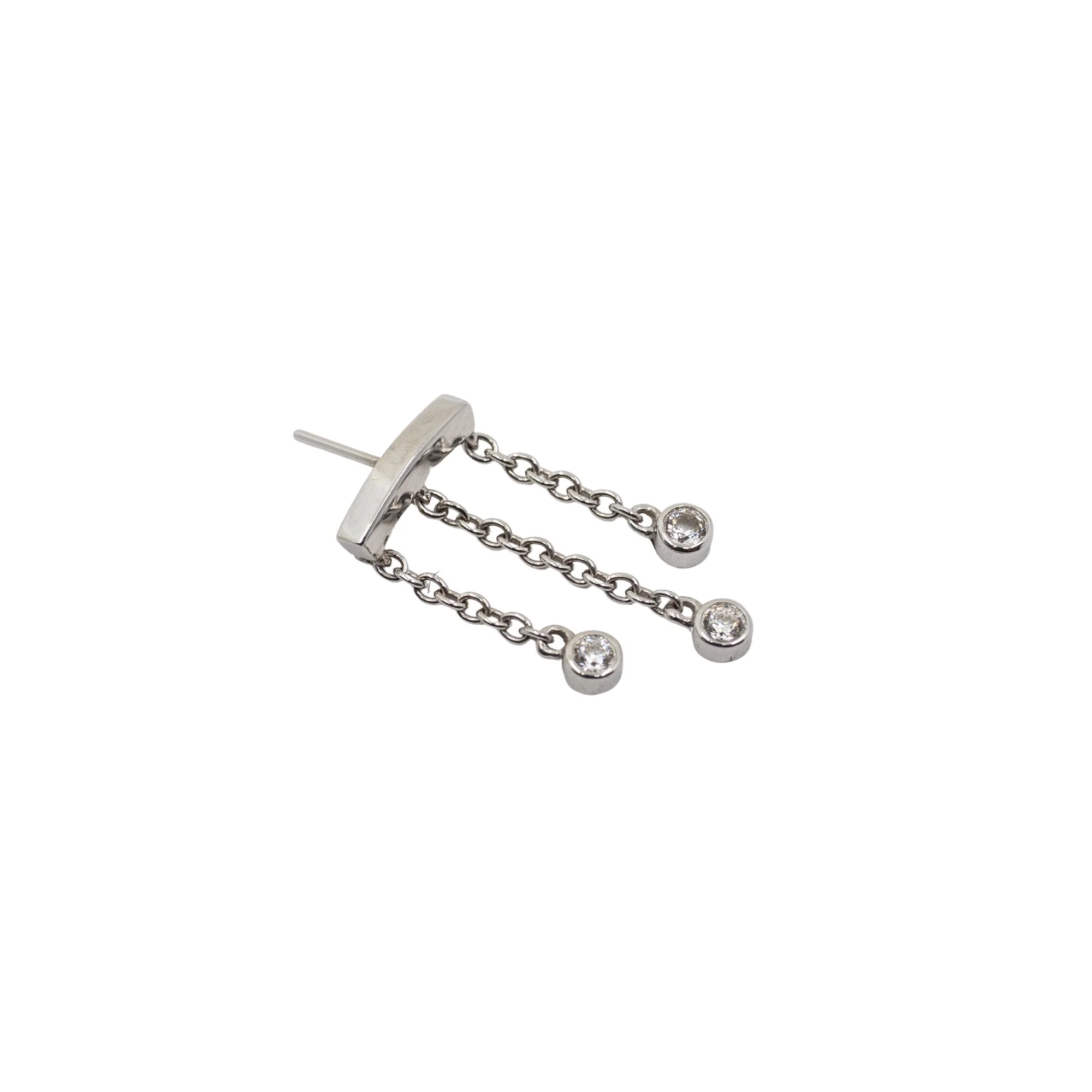 Triple Crystal Floating Helix Earring - Image 4