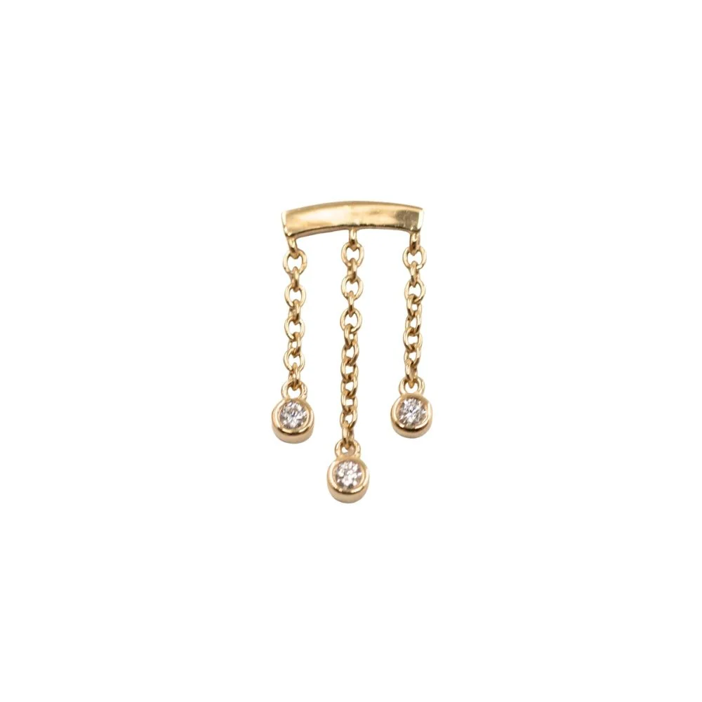 Triple Crystal Floating Helix Earring - Image 6