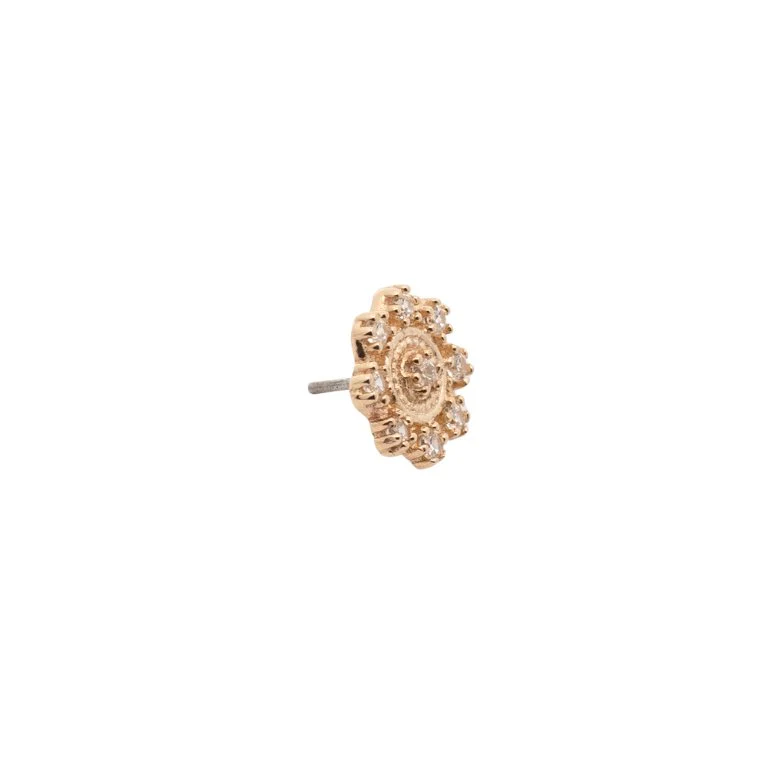 Filigree Crystal Flower Earring - Image 5
