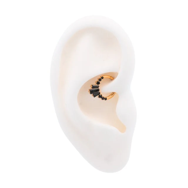 Baguette Crystal Daith Clicker Hoop - Image 3