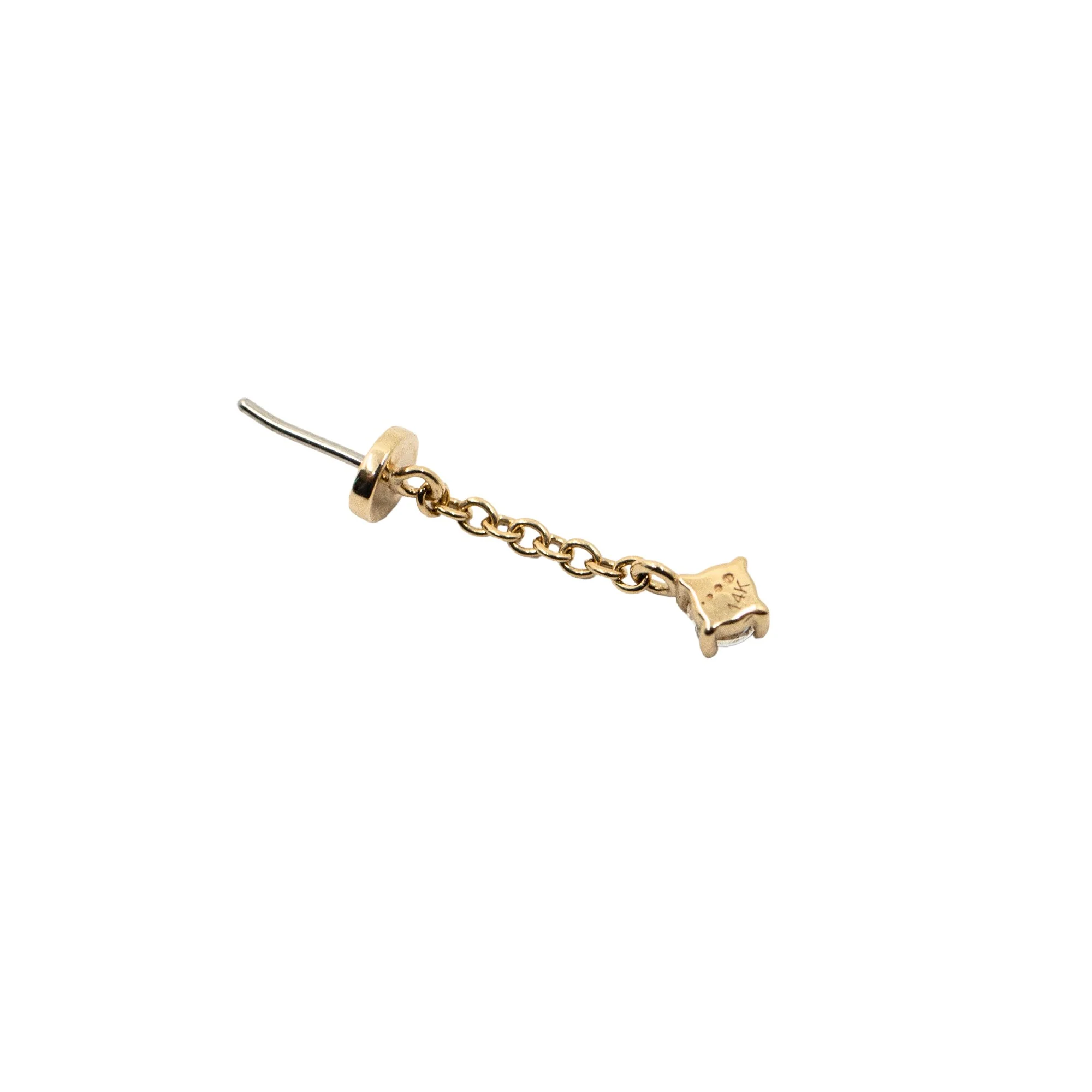 Single Crystal Dangle Vertical Helix Earring - Image 4