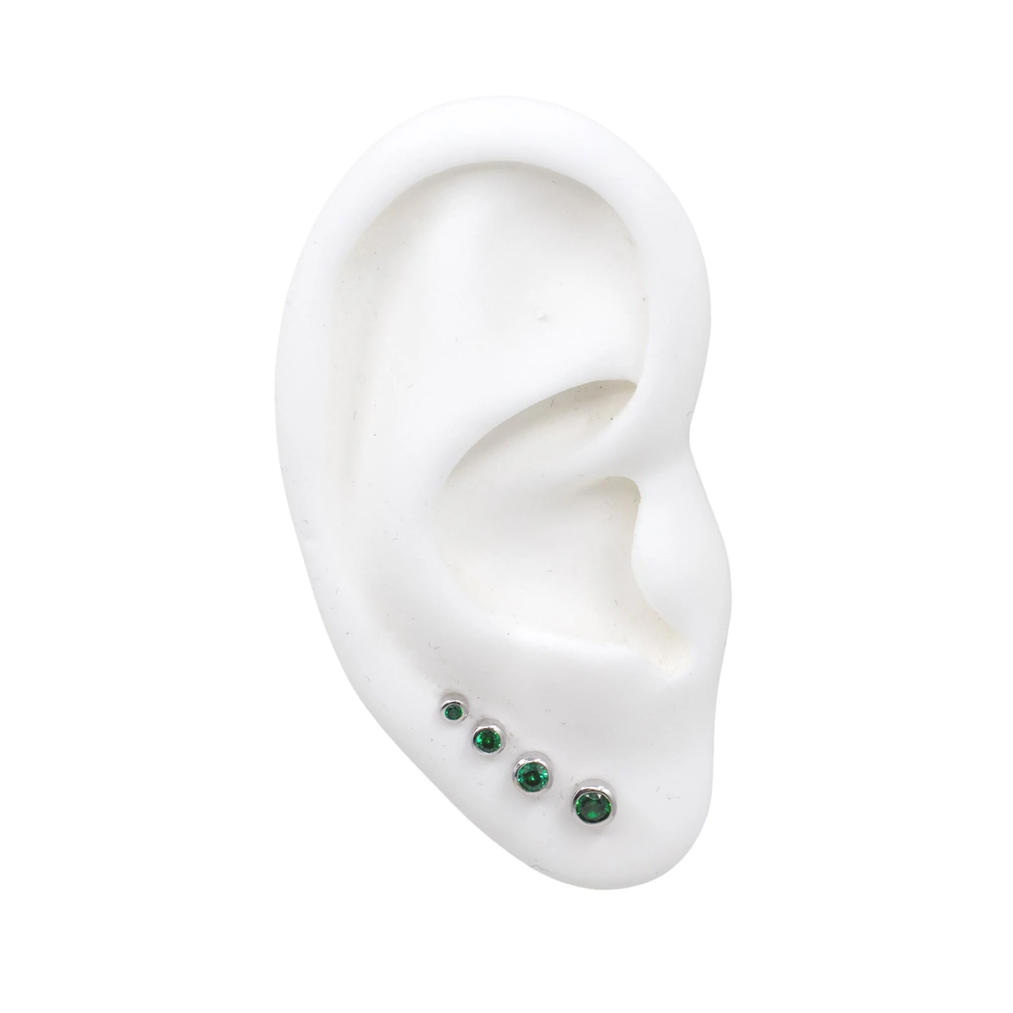 Graduated Emerald Stud Earring Set - Image 4