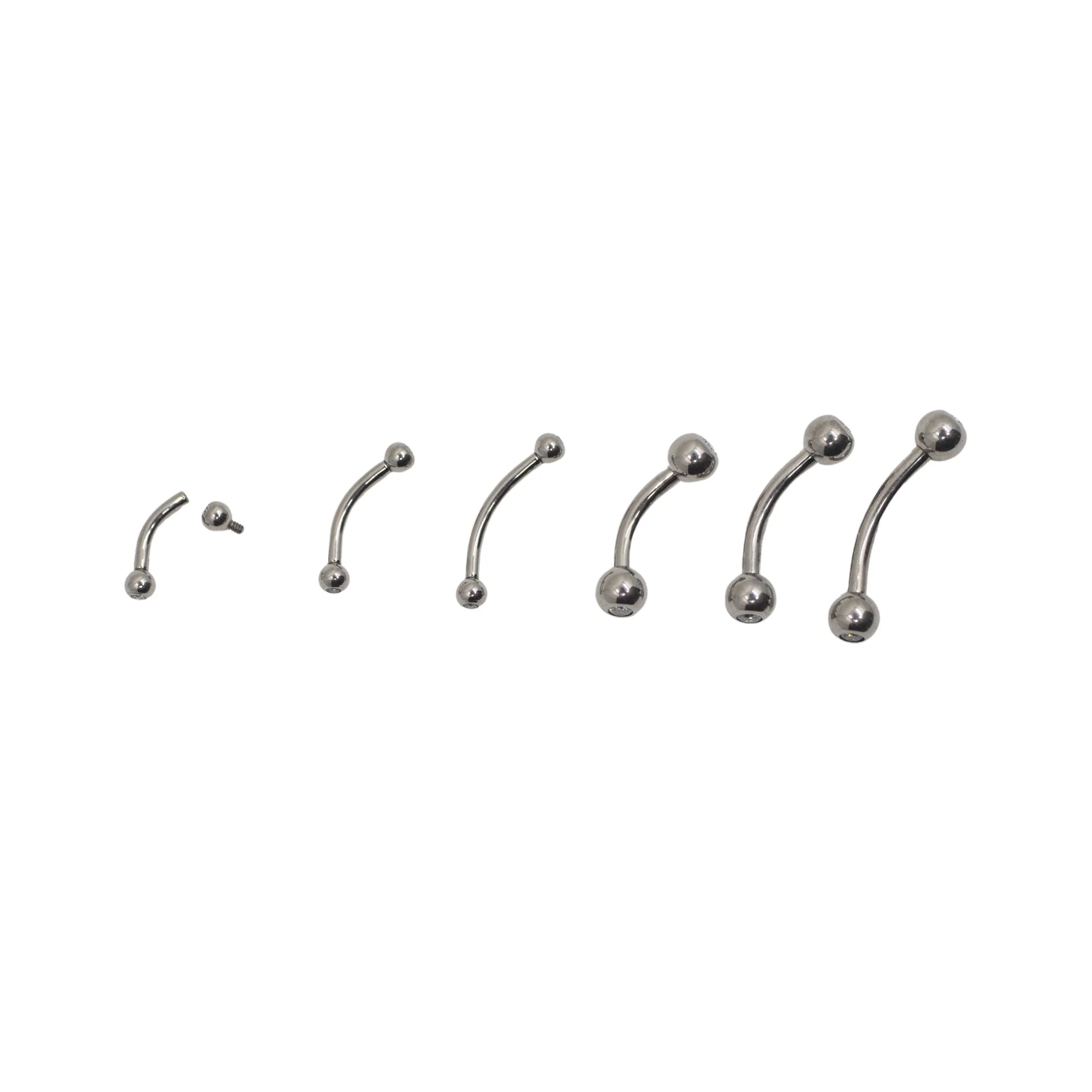 Internally Threaded Curved Crystal Barbell - Image 3