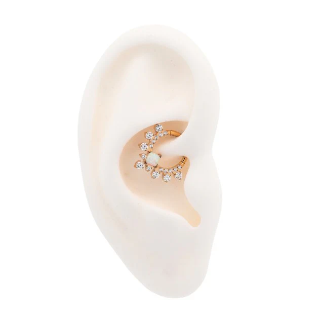 Opal and Crystal Daith Clicker Hoop - Image 3